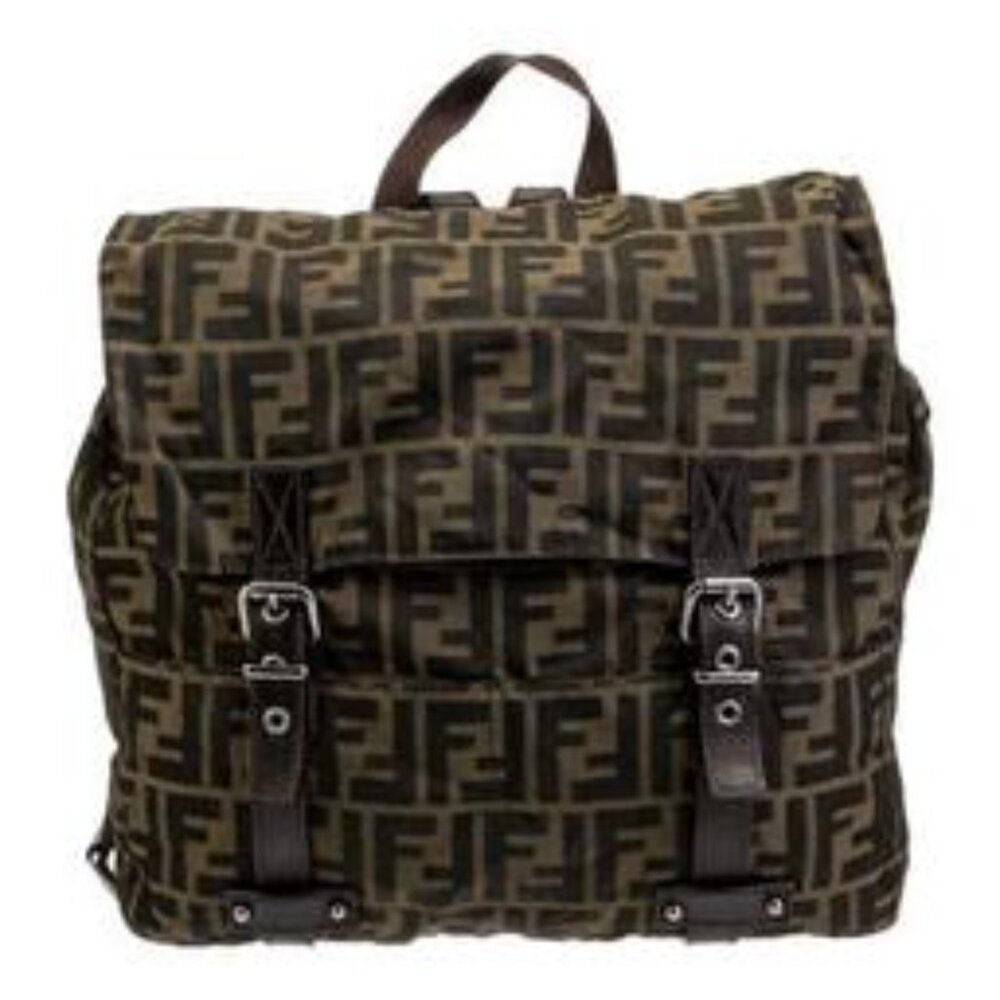 Fendi Leather Trim Zucca FF Backpack